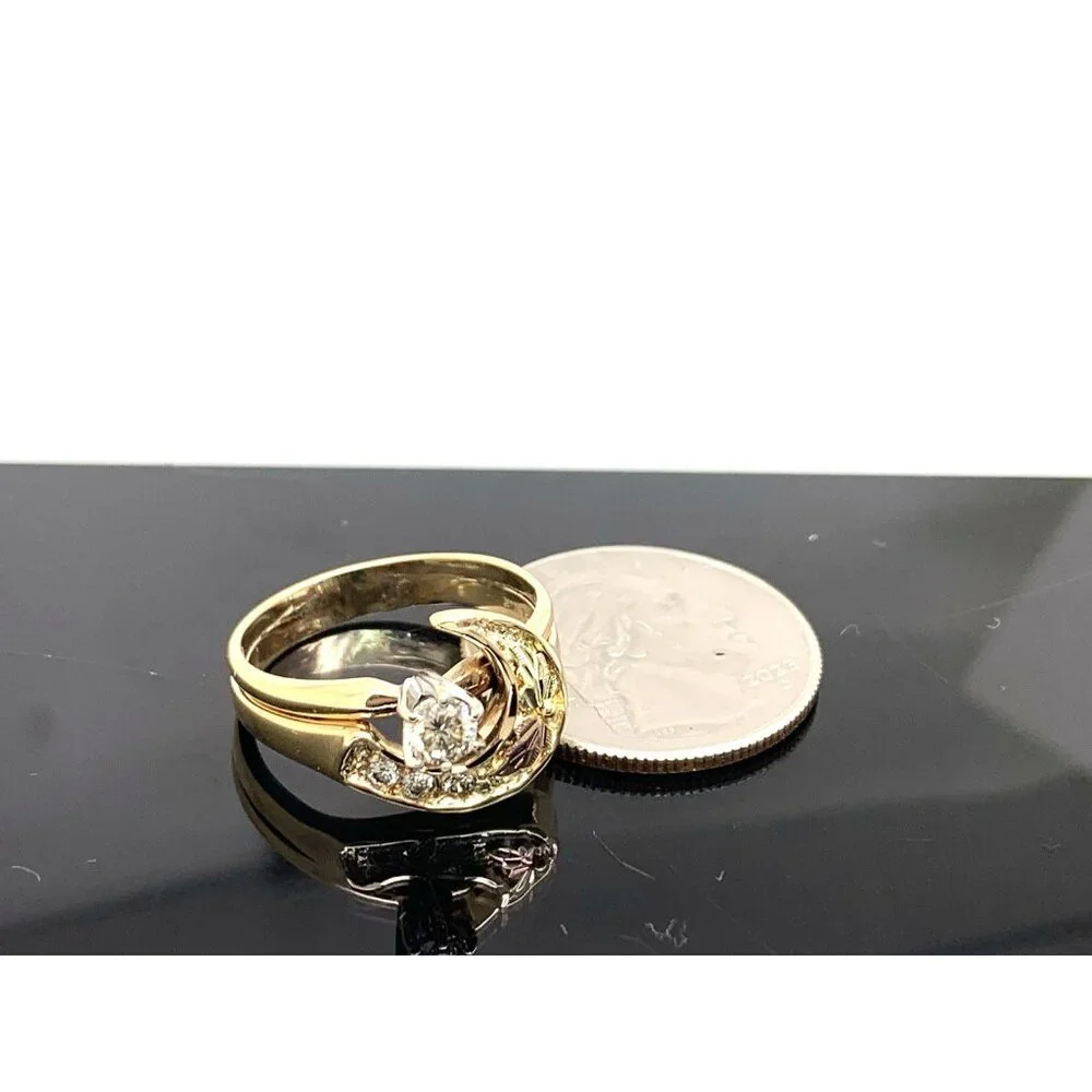 Cocktail Diamond Ring 0.30ctw 14k Yellow Gold Estate Jewelry Women's Size 8.5